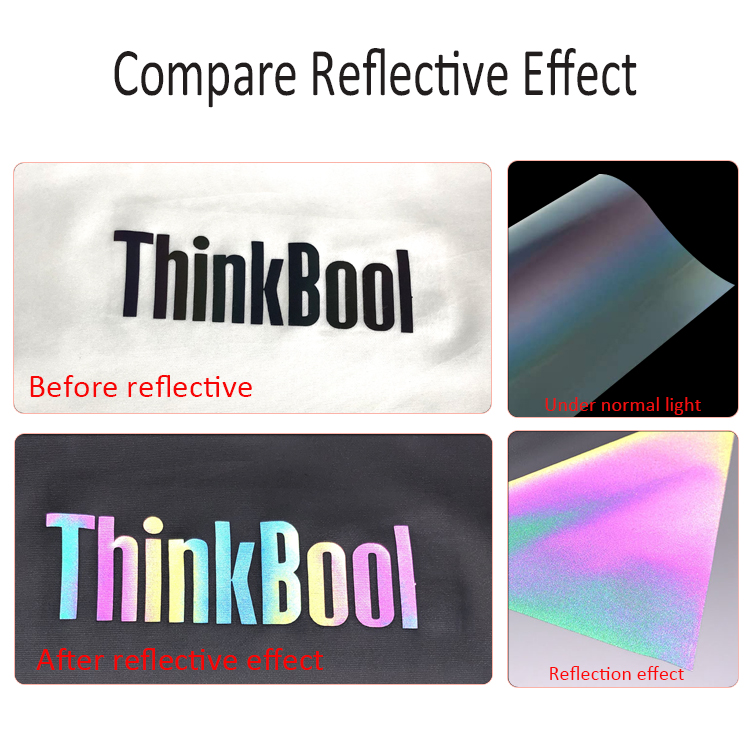 Effect of rainbow reflective vinyl