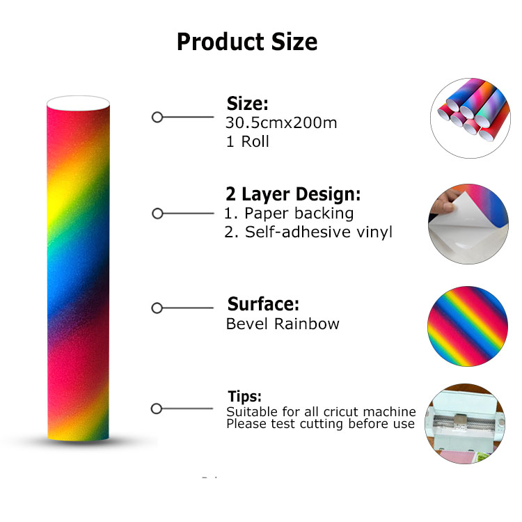 Product size of self adhesive vinyl