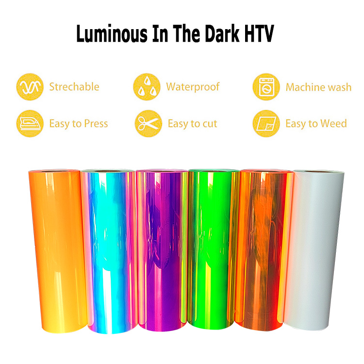 Features of holographic Glow in the dark HTV