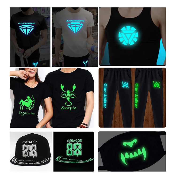 Effect of glow in the dark HTV