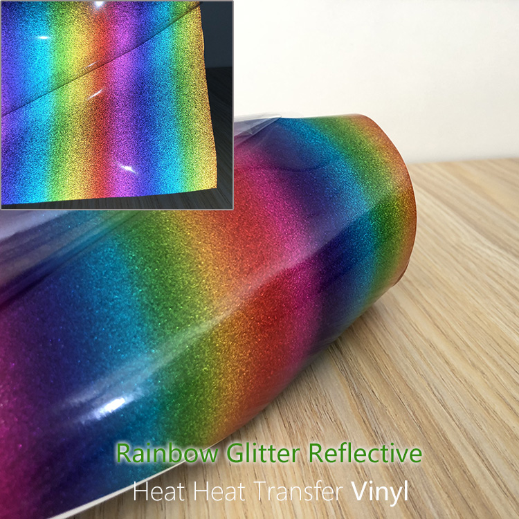 Glitter reflective heat transfer vinyl
