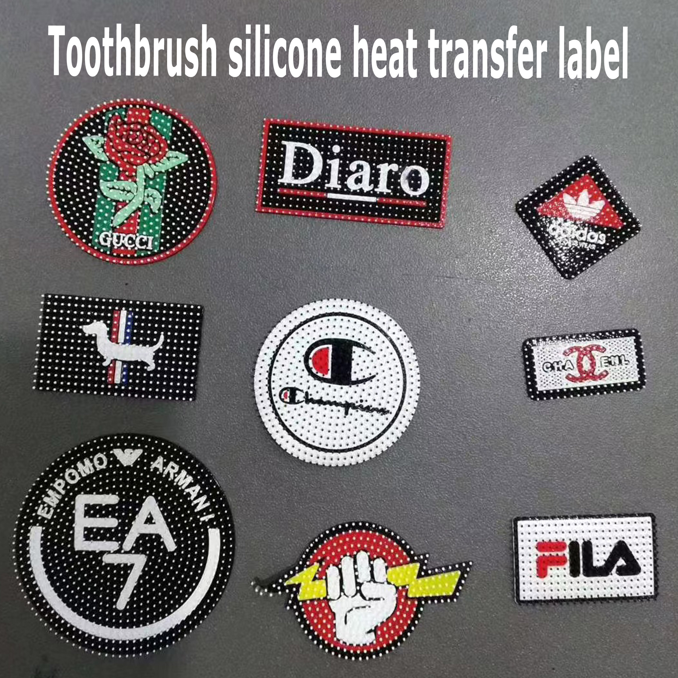 Toothbrush heat transfer label